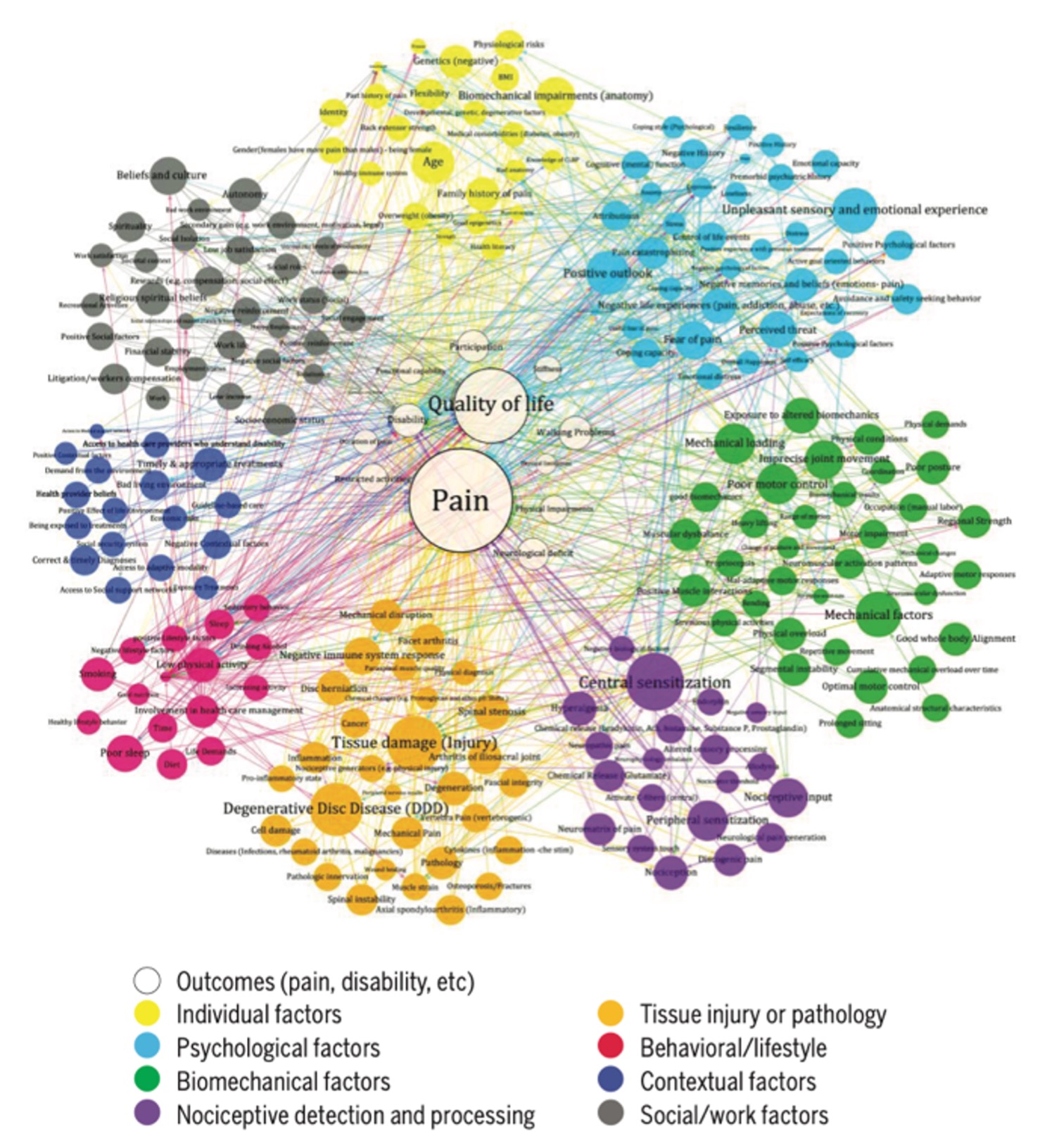 Chronic pain conditions and acute pain impacts on quality of life.