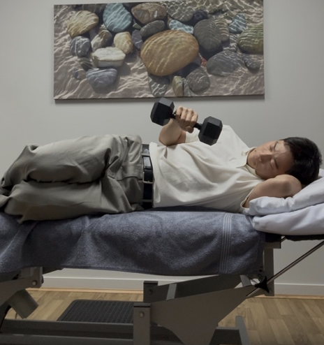 shoulder bursa exercises - sccentric external rotation 2